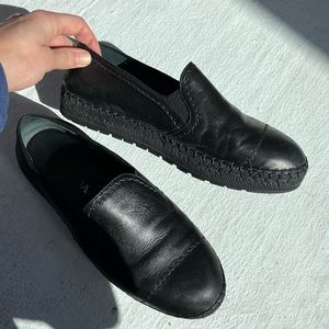 Prada Black Leather Slip-On Sneakers. Fits size 7.